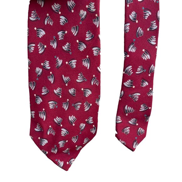 Vintage Fendi Silk tie in Maroon Abstract Pattern Menswear Dandy - Picture 2 of 8